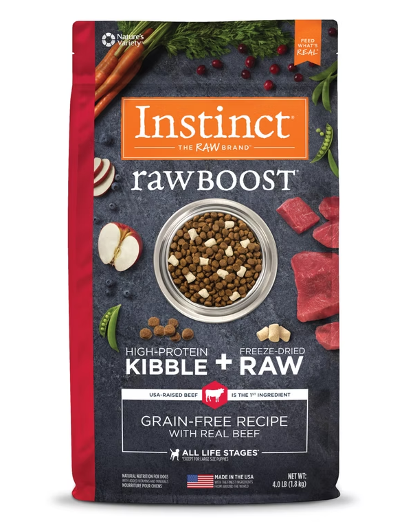 Instinct - rawboost NV 無穀物+凍乾生肉粒系列 (成犬牛肉配方) 3.5lbs / 10lbs