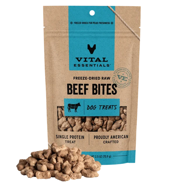 Vital Essentials - 凍乾小食 - 凍乾牛肉粒 2.5 oz (犬用)