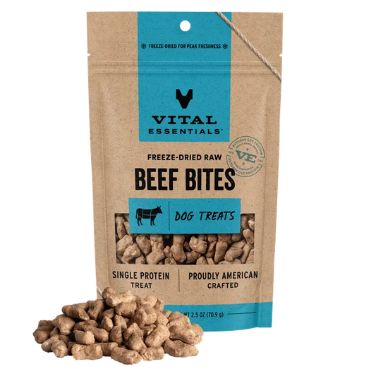 Vital Essentials - 凍乾小食 - 凍乾牛肉粒 2.5 oz (犬用)