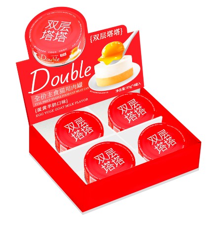 甜心廚房 全階段貓咪主食罐頭 - 雙層塔塔罐 蛋黃羊奶 85g