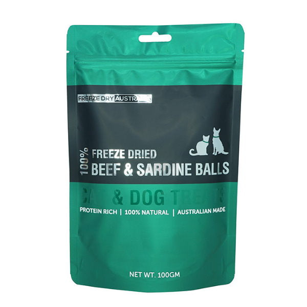 Freeze Dry - 凍乾 牛肉沙甸魚粒 100G
