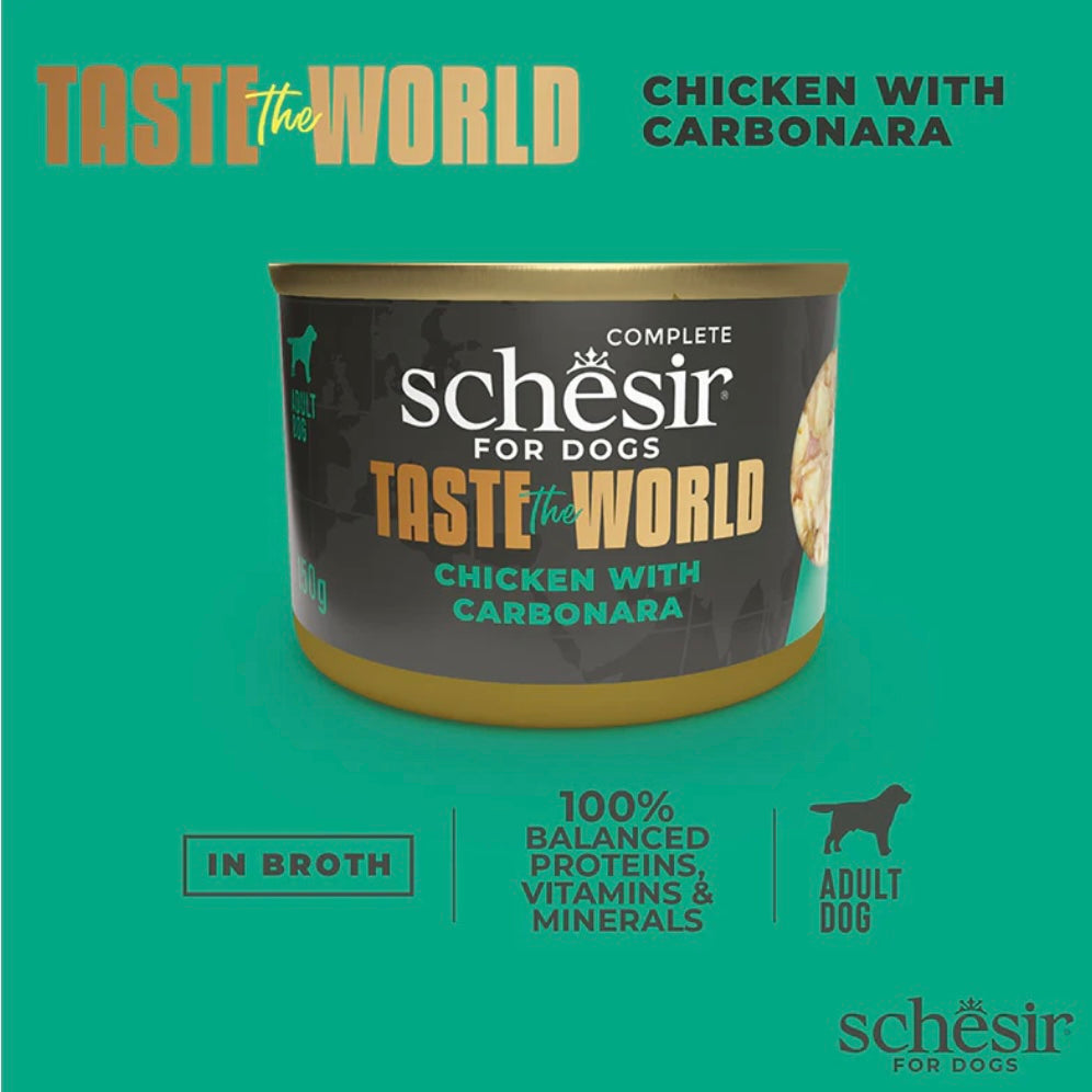 Schesir - Taste The World - 雞肉配意大利麵狗狗主食罐 - 150g