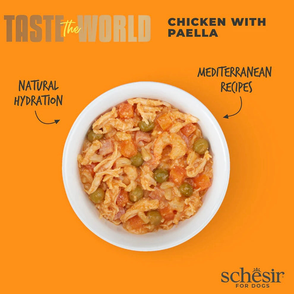 Schesir - Taste The World -雞肉西班牙海鮮飯狗主食罐 ( 150g )