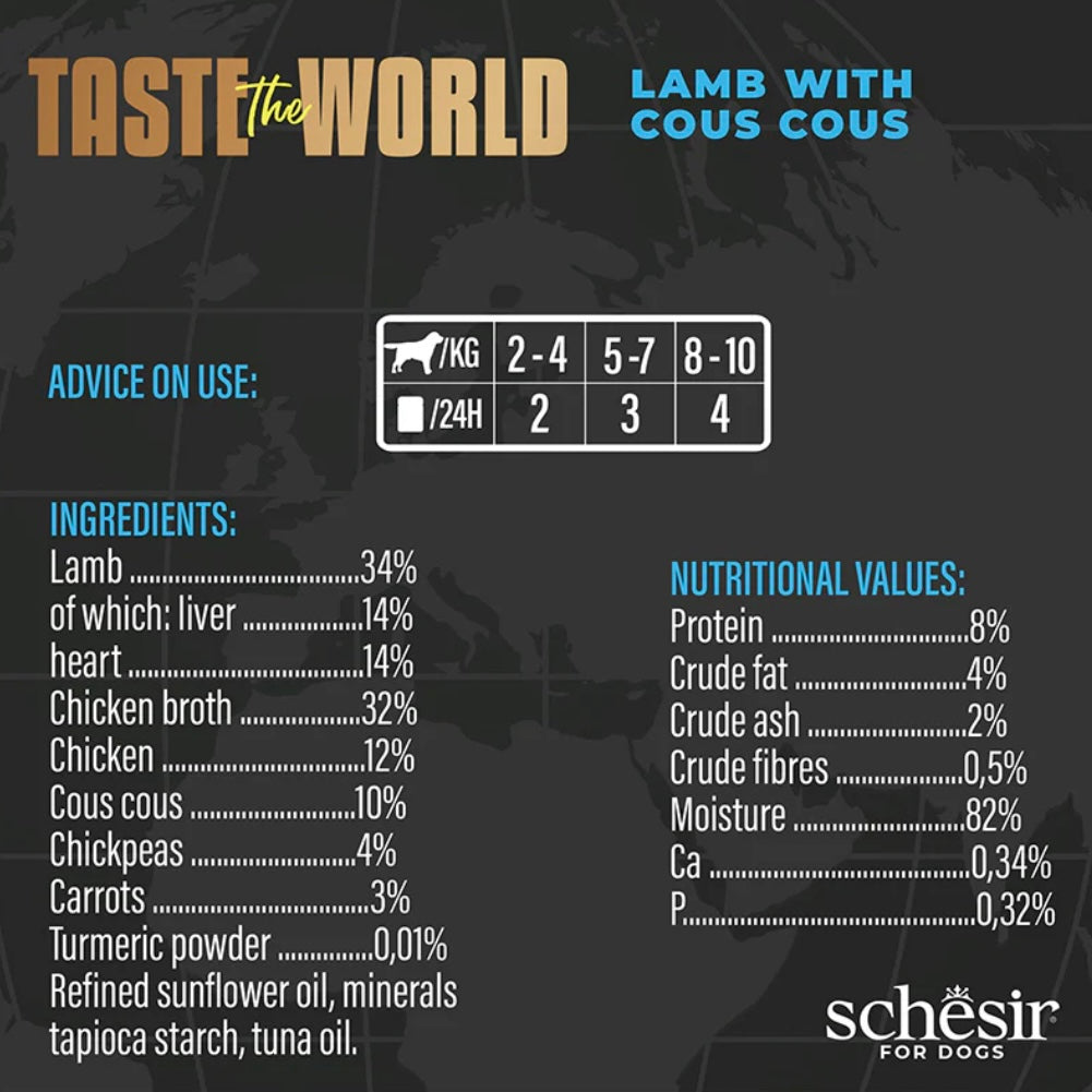 Schesir - Taste The World - 羊肉配雞湯狗主食罐 ( 150g )