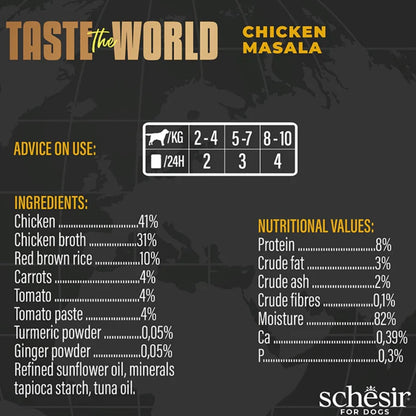 Schesir - Taste The World - 雞肉瑪沙拉狗主食罐 ( 150g )