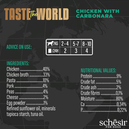 Schesir - Taste The World - 雞肉配意大利麵狗狗主食罐 - 150g