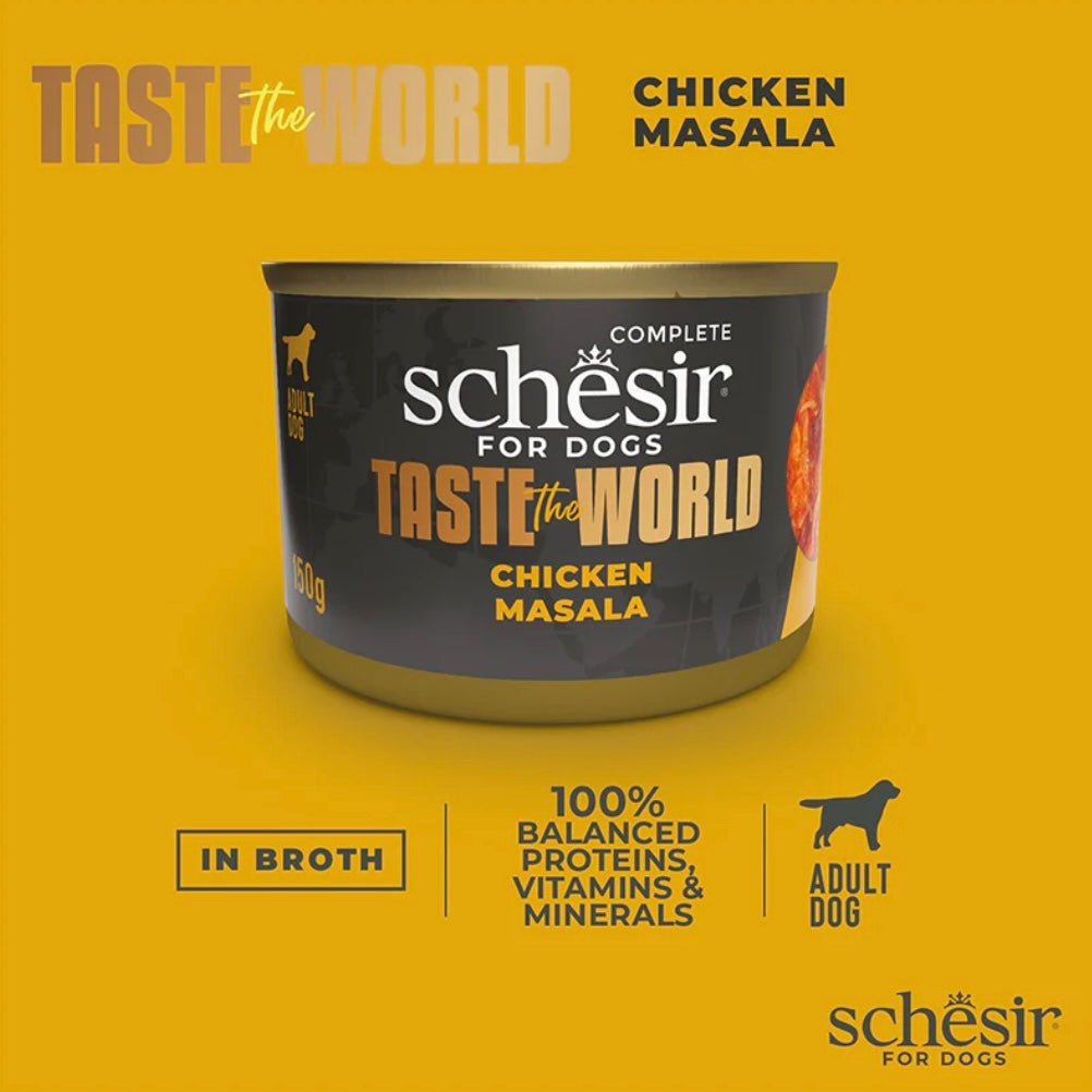 Schesir - Taste The World - 雞肉瑪沙拉狗主食罐 ( 150g )