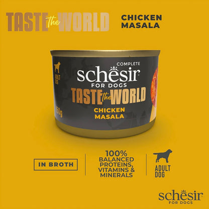 Schesir - Taste The World - 雞肉瑪沙拉狗主食罐 ( 150g )