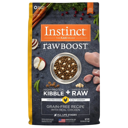Instinct - rawboost NV 無穀物+凍乾生肉粒系列 (雞肉凍乾全犬配方) 4lbs / 21lbs