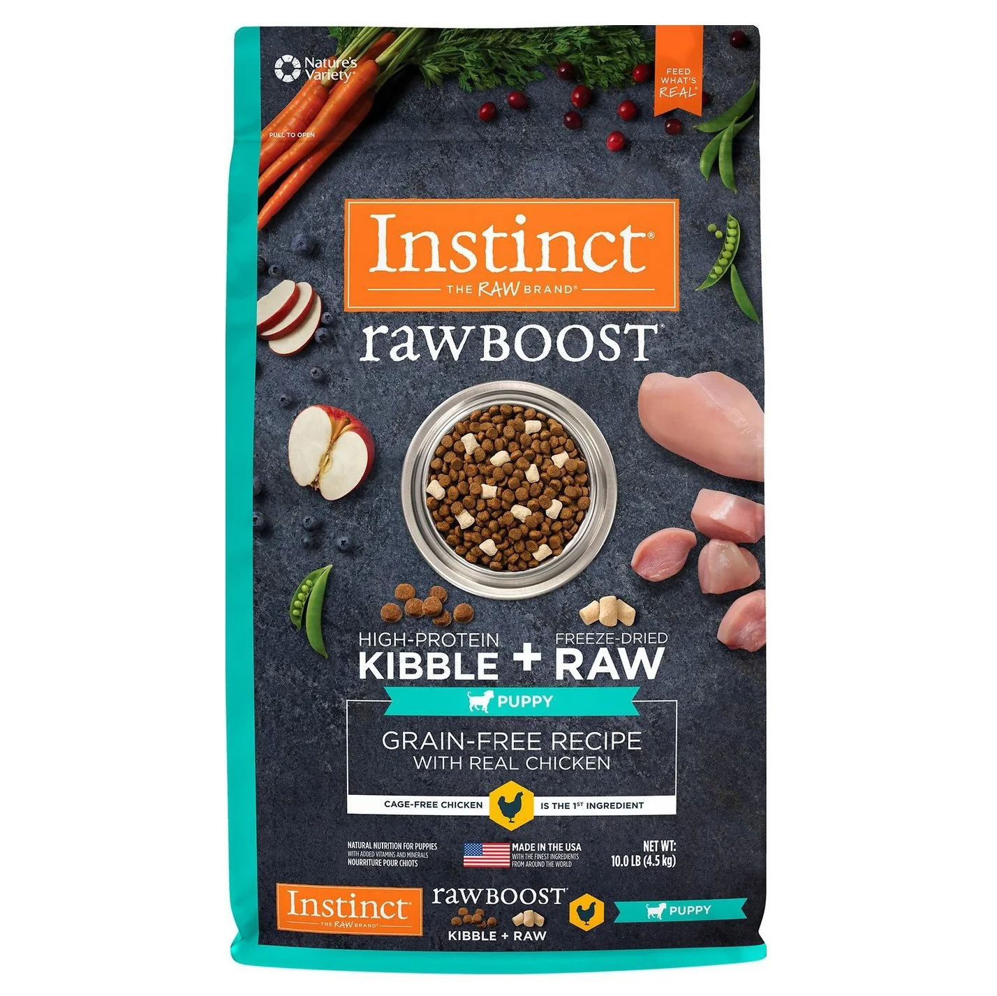 Instinct - rawboost NV 無穀物+凍乾生肉粒系列 (雞肉凍乾幼犬配方) 4lbs