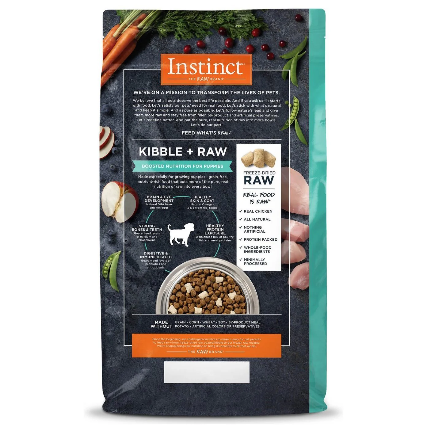 Instinct - rawboost NV 無穀物+凍乾生肉粒系列 (雞肉凍乾幼犬配方) 4lbs