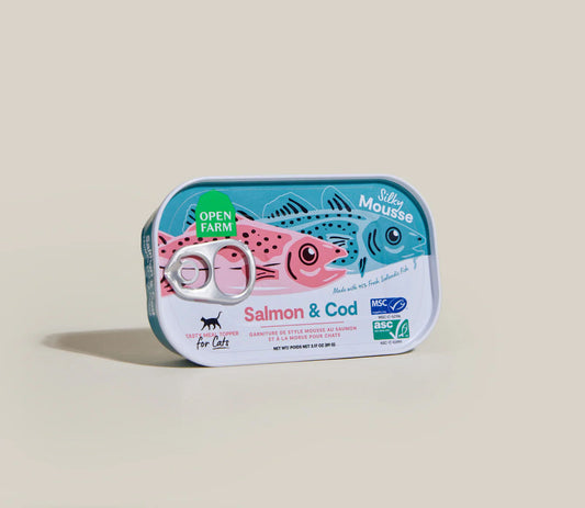 Open Farm - 滋咪糧伴三文魚鱈魚慕斯 貓用糧伴罐頭 3.17oz