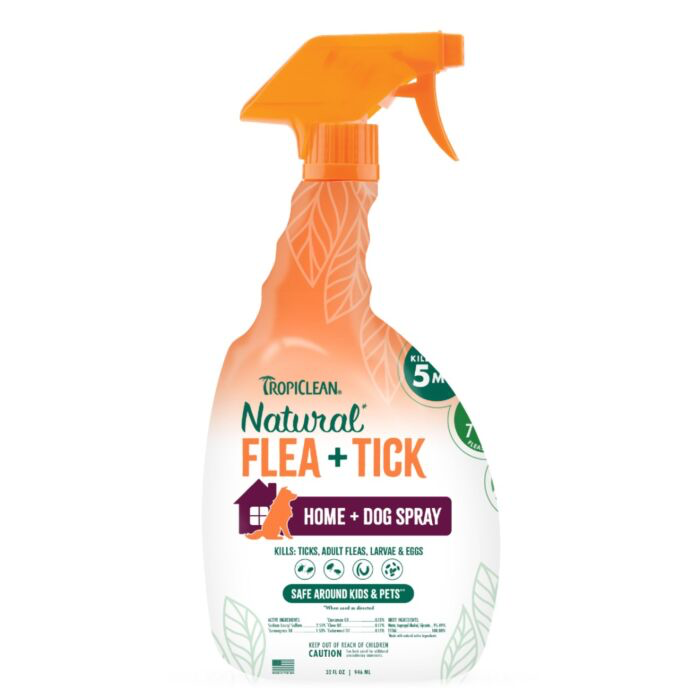 TropiClean - 天然跳蚤及蜱蟲 狗狗與寢具噴霧 473ml / 946ml (有效殺滅成、幼蟲及蟲卵)