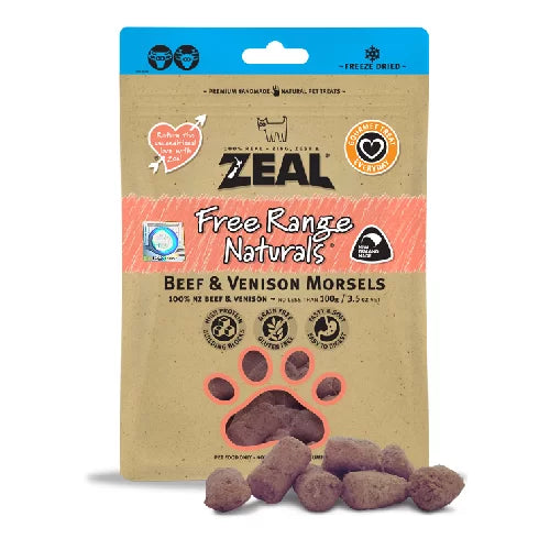 Zeal - 冷凍脫水牛+鹿純肉小食 ( 100g ) 貓狗通用
