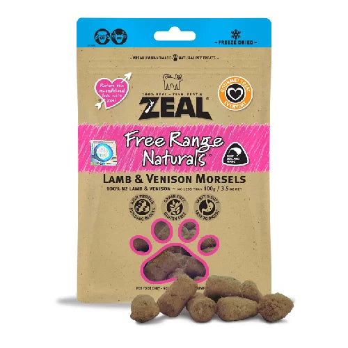 Zeal - 冷凍脫水羊+鹿純肉小食 ( 100g ) 貓狗通用