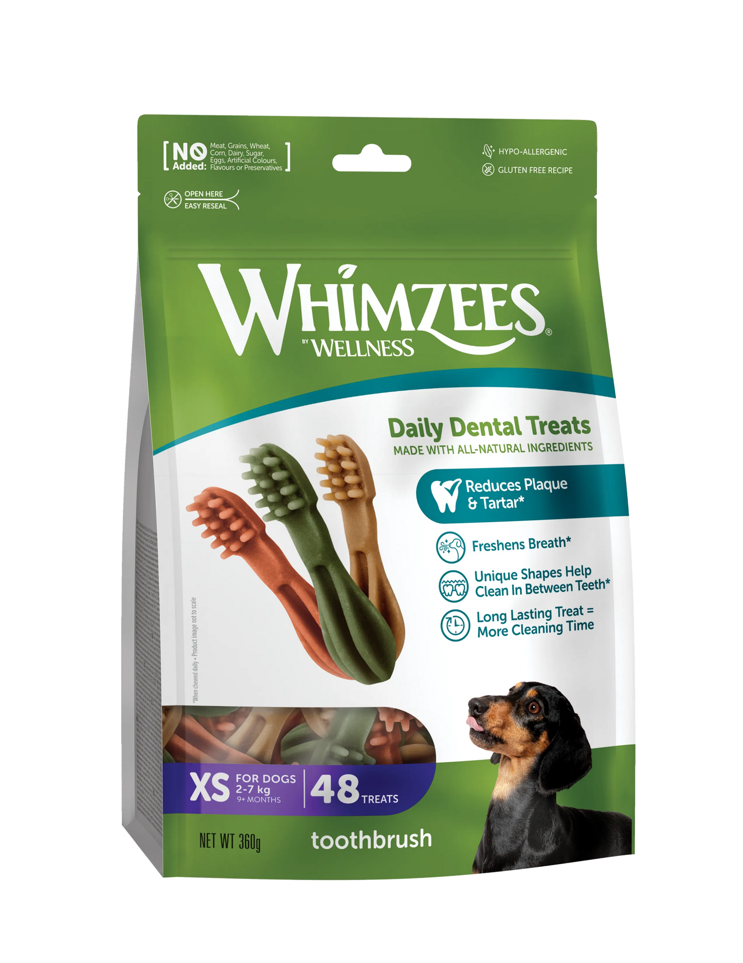 WHIMZEES - 牙刷形潔齒骨48支裝 (XS)