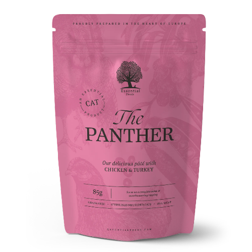 Essenital - 粉紅豹豹濕糧 85G - 特別為結紮/去勢貓和室內/活動較少的貓設計