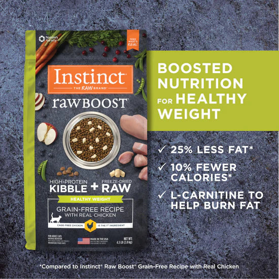 Instinct - rawboost NV 無穀物+凍乾生肉粒系列 (控制體重成犬雞肉配方) 4lbs / 20lbs